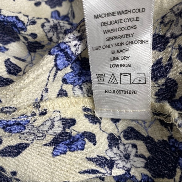 Ellos Plus Size Floral Tie Front Maxi Dress Yellow Blue Rayon Cap Sleeves Sz 20W - Picture 10 of 10